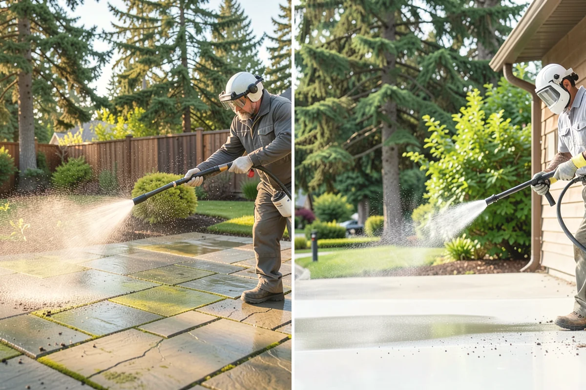 House Mildew Removal in Covington, King County, WA - Locate the heaviest mildew on shaded elevations