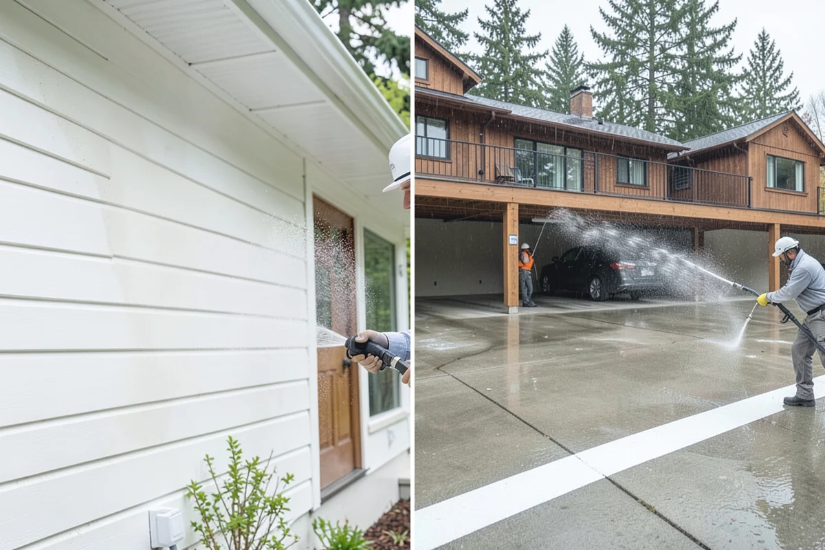 House Mildew Removal in Darrington, Snohomish County, WA - Locate the heaviest mildew on shaded elevations