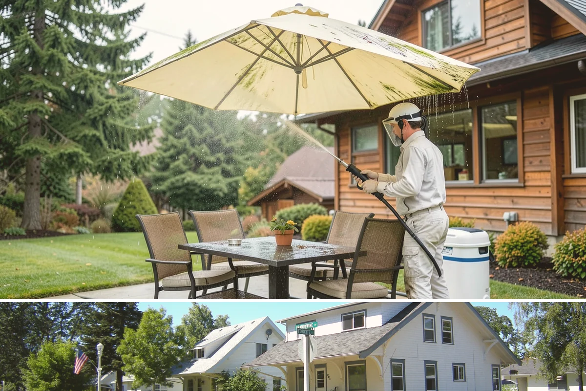 House Mildew Removal in DuPont, Pierce County, WA - Treat during dry summer days so the solution can dwell and dry before renewed moisture feeds regrowth.