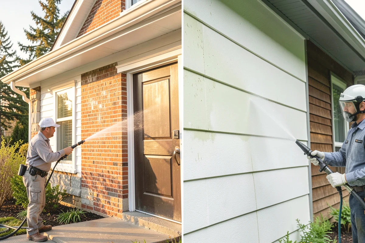 House Mildew Removal in Edgewood, Pierce County, WA - Locate the heaviest mildew on shaded elevations