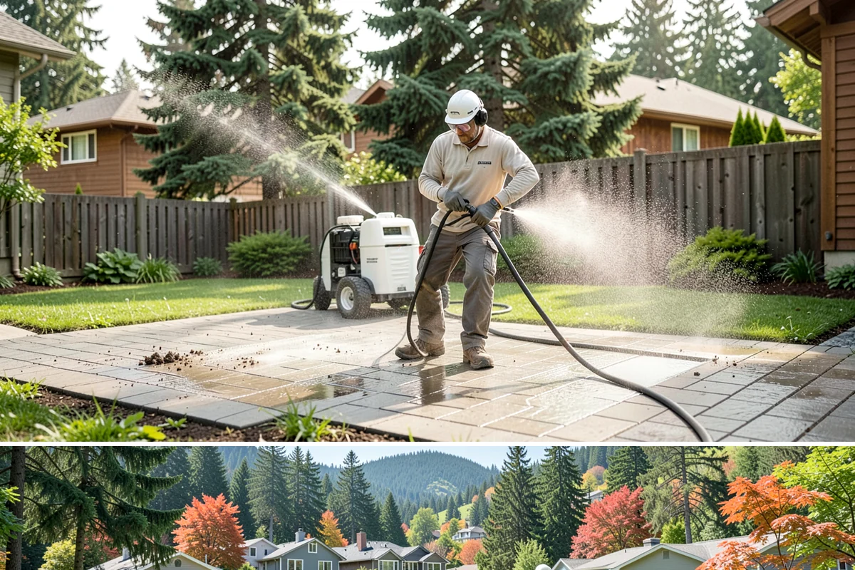 House Mildew Removal in Fircrest, Pierce County, WA - Treat during dry summer days so the solution can dwell and dry before renewed moisture feeds regrowth.