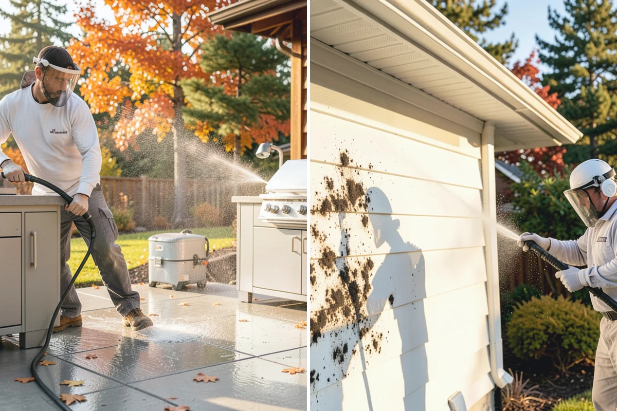 House Mildew Removal in Gold Bar, Snohomish County, WA - Locate the heaviest mildew on shaded elevations