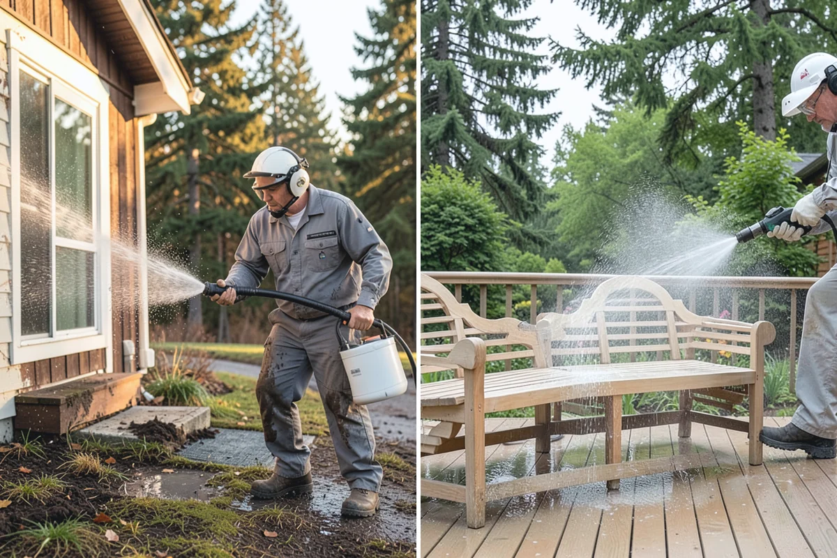 House Mildew Removal in Granite Falls, Snohomish County, WA - Locate the heaviest mildew on shaded elevations