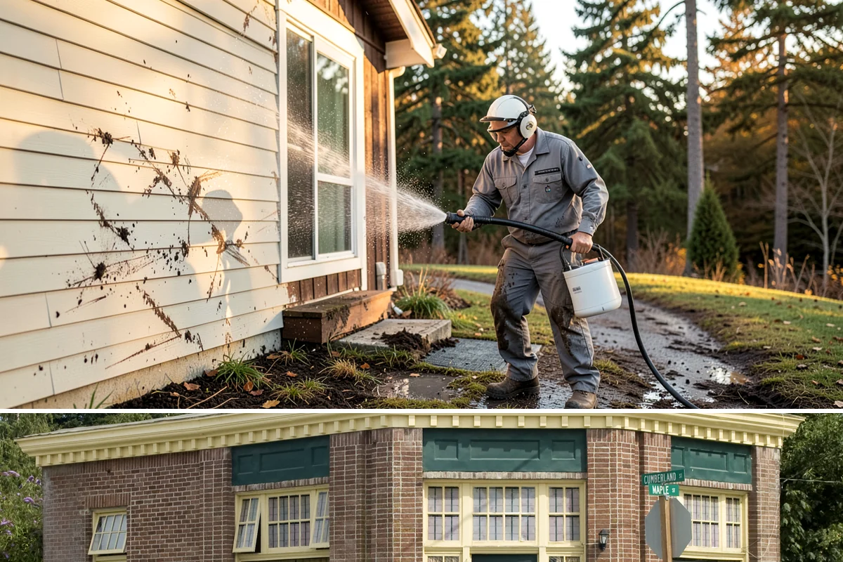 House Mildew Removal in Hamilton, Skagit County, WA - Treat during dry summer days so the solution can dwell and dry before renewed moisture feeds regrowth.