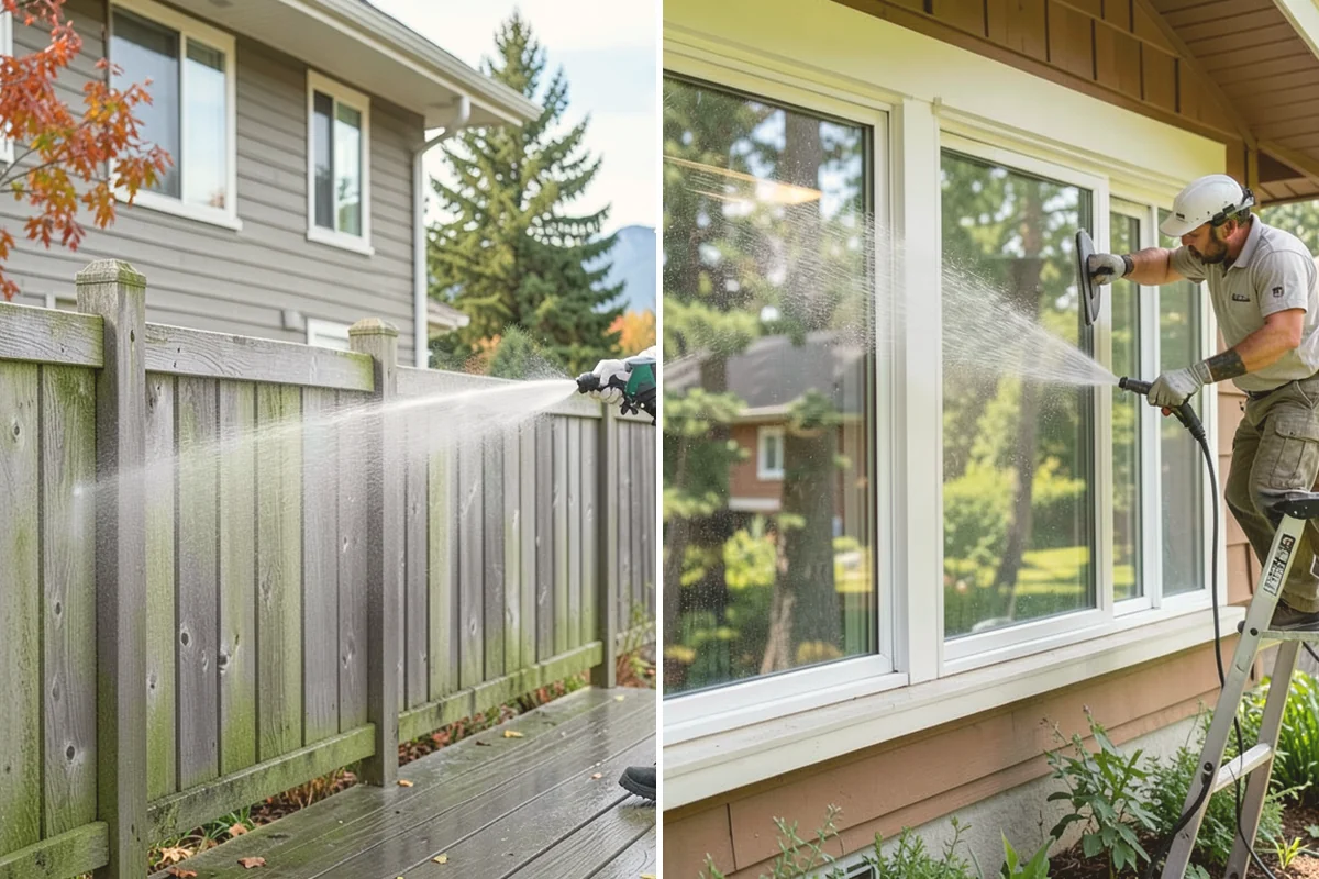 House Mildew Removal in Kirkland, King County, WA - Locate the heaviest mildew on shaded elevations