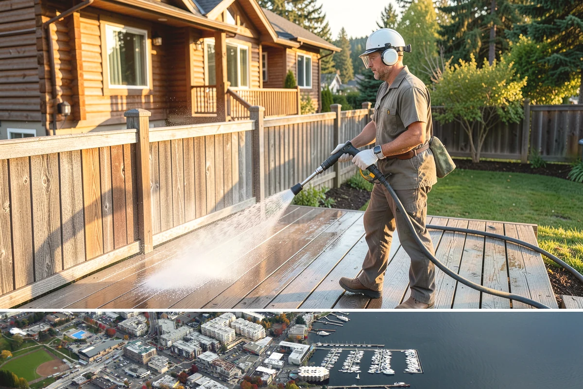 House Mildew Removal in Kirkland, King County, WA - Treat during dry summer days so the solution can dwell and dry before renewed moisture feeds regrowth.