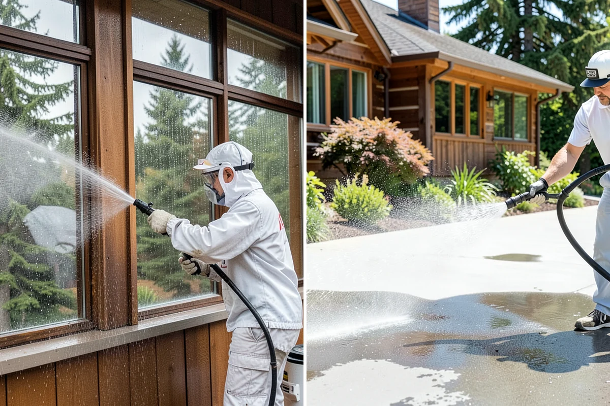 House Mildew Removal in Lake Forest Park, King County, WA - Locate the heaviest mildew on shaded elevations