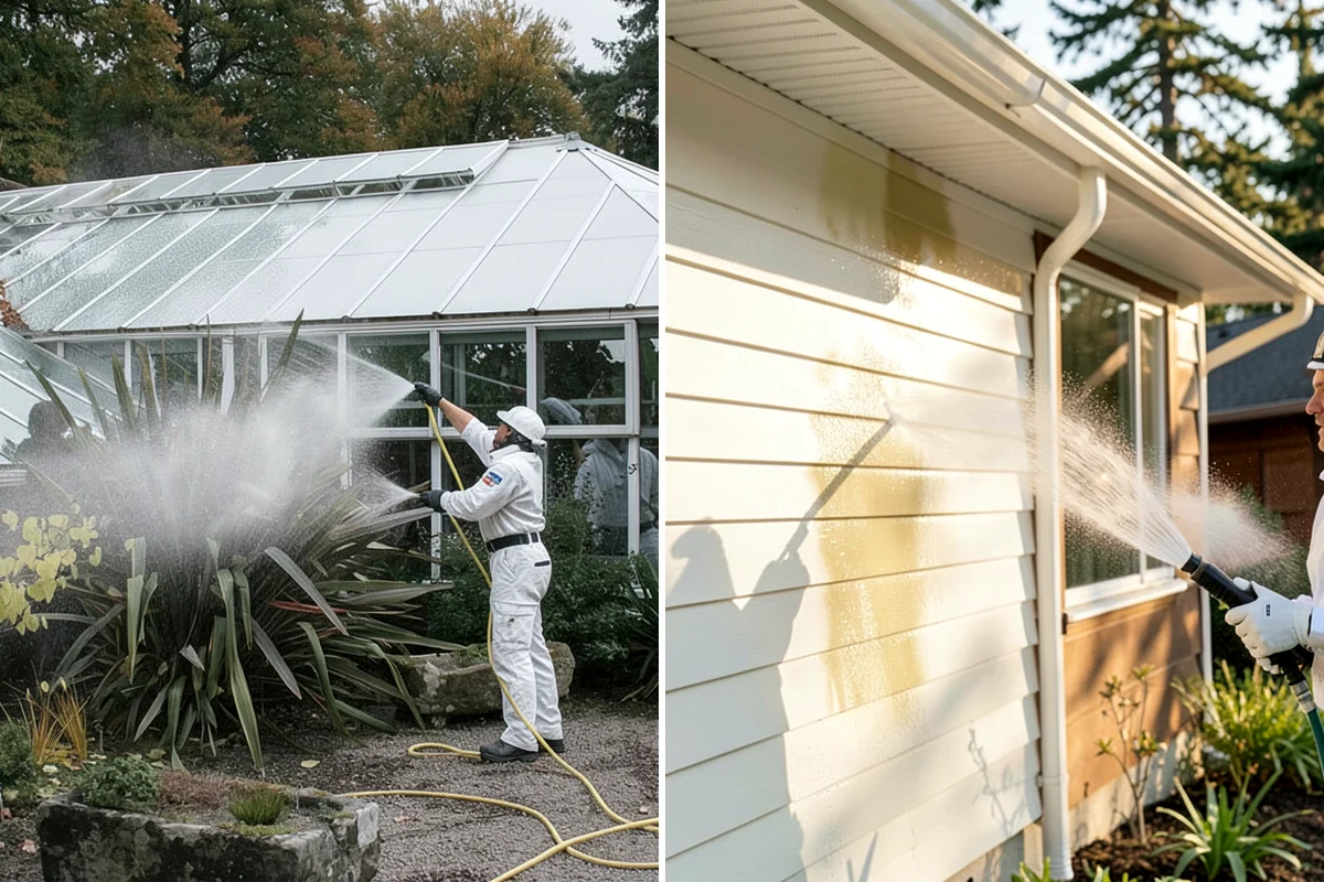 House Mildew Removal in Lakewood, Pierce County, WA - Locate the heaviest mildew on shaded elevations