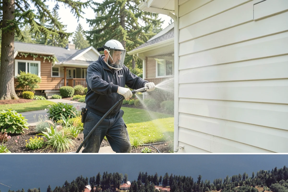 House Mildew Removal in Lakewood, Pierce County, WA - Treat during dry summer days so the solution can dwell and dry before renewed moisture feeds regrowth.