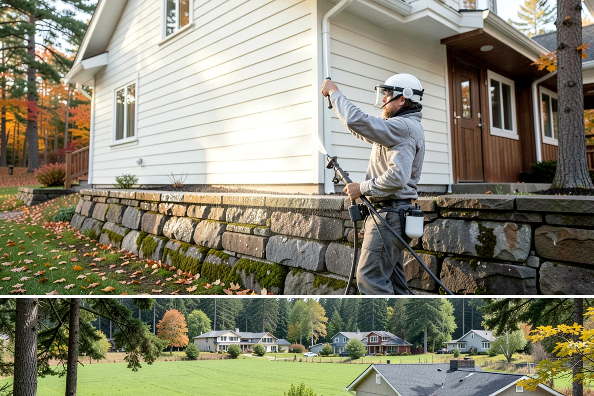 House Mildew Removal in Lyman, Skagit County, WA - Treat during dry summer days so the solution can dwell and dry before renewed moisture feeds regrowth.