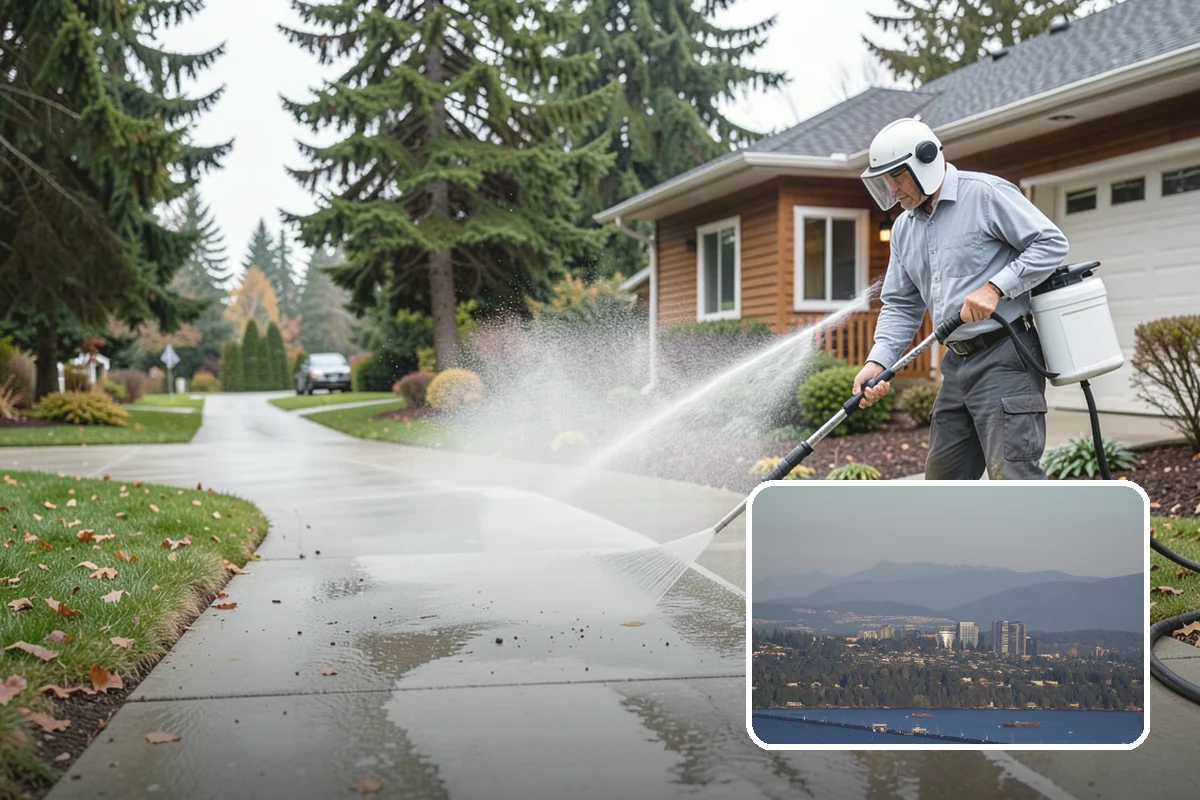 House Mildew Removal in Medina, King County, WA - Kills mildew at the source, not just the surface