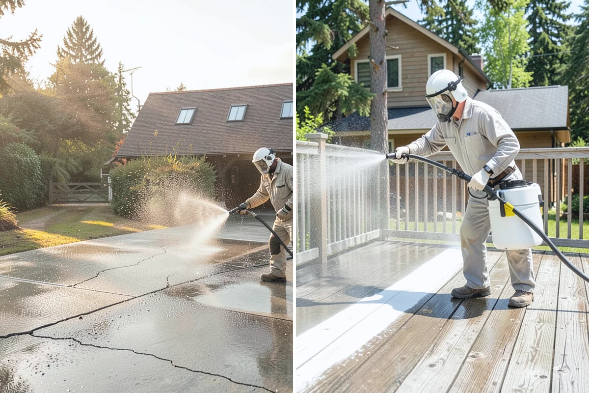 House Mildew Removal in Medina, King County, WA - Locate the heaviest mildew on shaded elevations