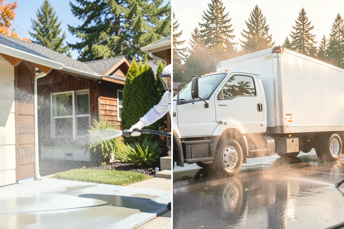 House Mildew Removal in Mill Creek, Snohomish County, WA - Locate the heaviest mildew on shaded elevations