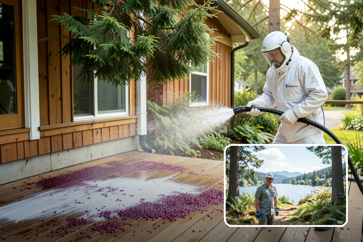 House Mildew Removal in Milton, King County, WA - Kills mildew at the source, not just the surface