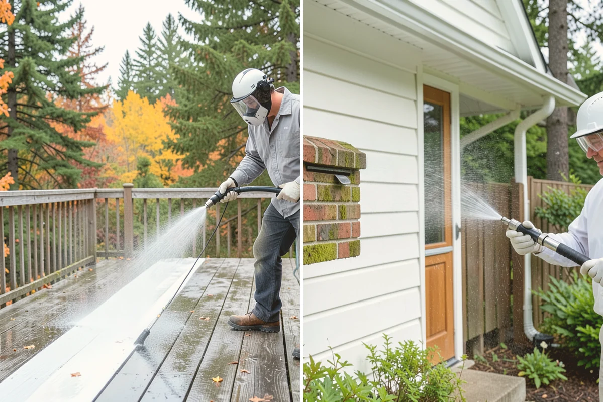 House Mildew Removal in Milton, King County, WA - Locate the heaviest mildew on shaded elevations