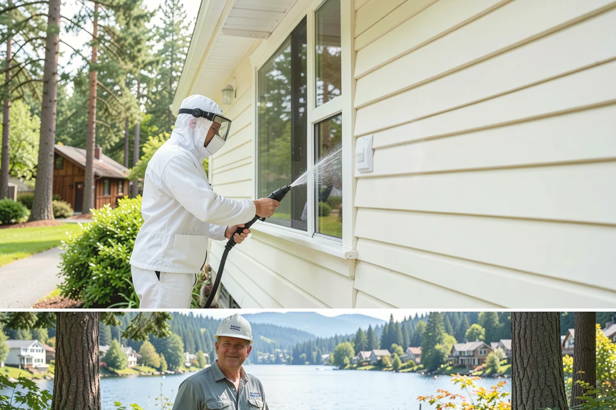 House Mildew Removal in Milton, King County, WA - Treat during dry summer days so the solution can dwell and dry before renewed moisture feeds regrowth.