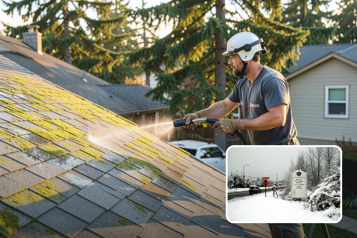 House Mildew Removal in Newcastle, King County, WA - Kills mildew at the source, not just the surface