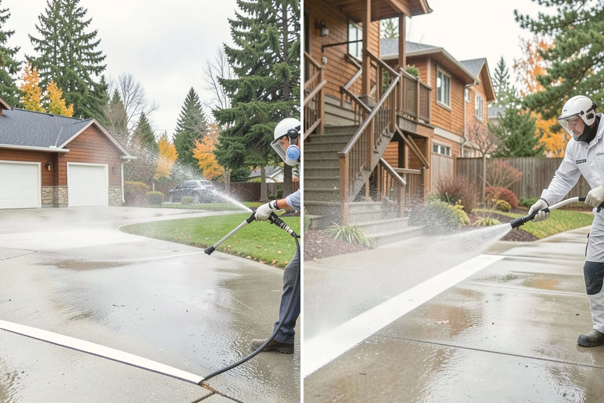House Mildew Removal in Newcastle, King County, WA - Locate the heaviest mildew on shaded elevations