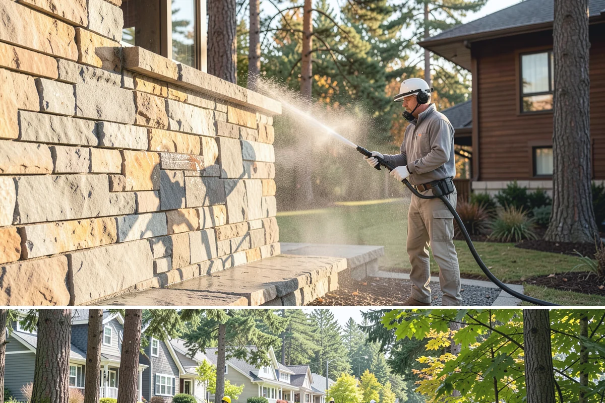 House Mildew Removal in Normandy Park, King County, WA - Treat during dry summer days so the solution can dwell and dry before renewed moisture feeds regrowth.