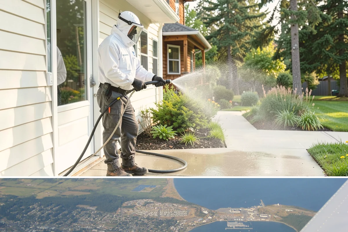 House Mildew Removal in Oak Harbor, Island County, WA - Treat during dry summer days so the solution can dwell and dry before renewed moisture feeds regrowth.