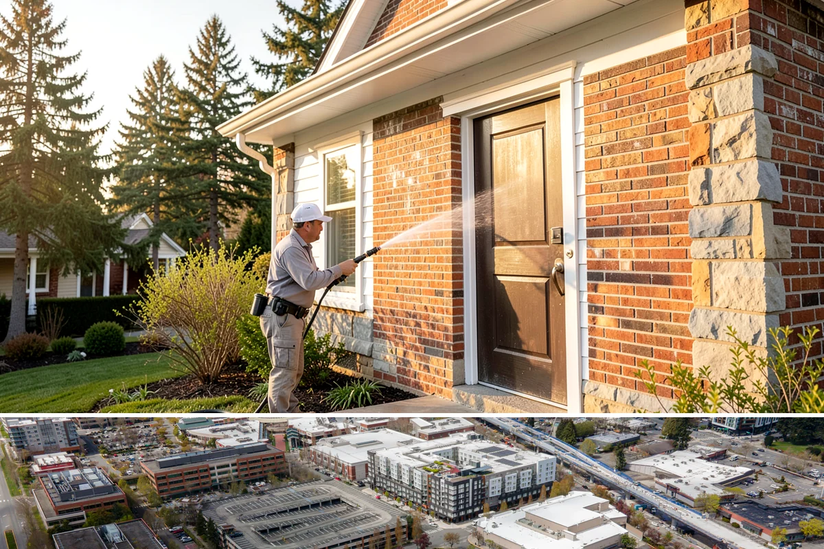 House Mildew Removal in Redmond, King County, WA - Treat during dry summer days so the solution can dwell and dry before renewed moisture feeds regrowth.