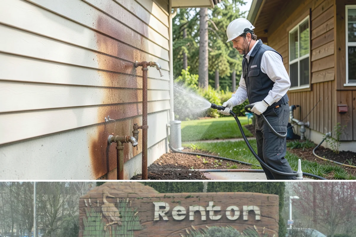 House Mildew Removal in Renton, King County, WA - Treat during dry summer days so the solution can dwell and dry before renewed moisture feeds regrowth.