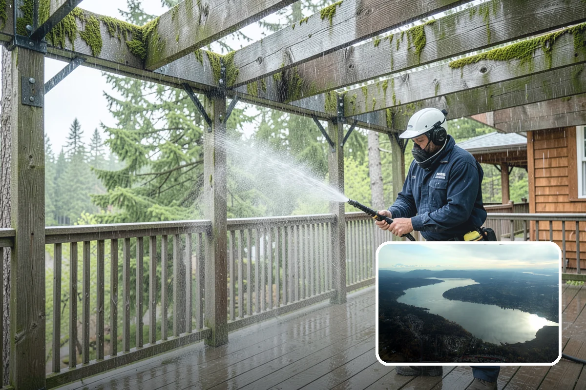 House Mildew Removal in Sammamish, King County, WA - Kills mildew at the source, not just the surface