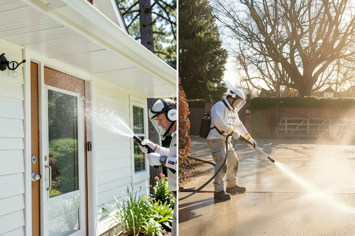 House Mildew Removal in SeaTac, King County, WA - Locate the heaviest mildew on shaded elevations
