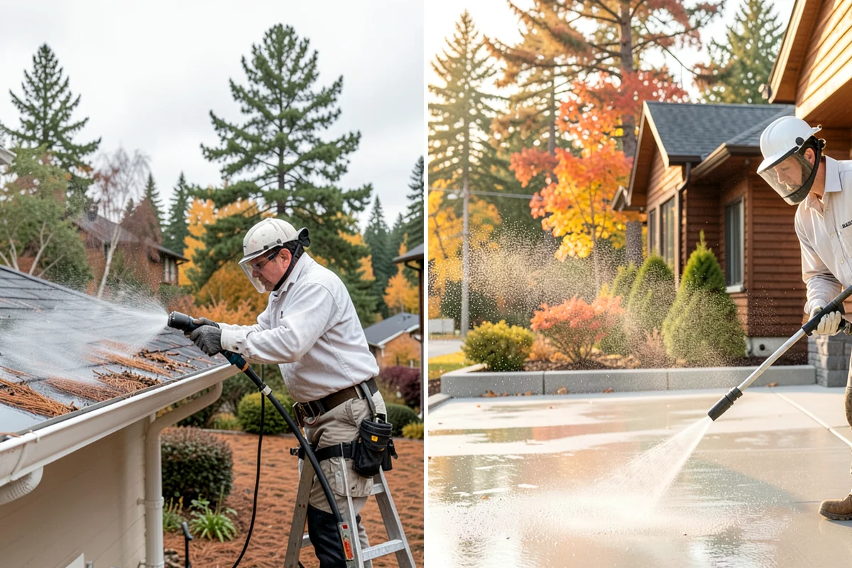 House Mildew Removal in Snoqualmie, King County, WA - Locate the heaviest mildew on shaded elevations