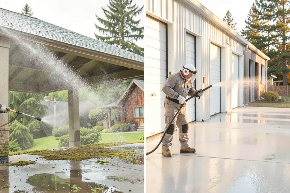 House Mildew Removal in Steilacoom, Pierce County, WA - Locate the heaviest mildew on shaded elevations