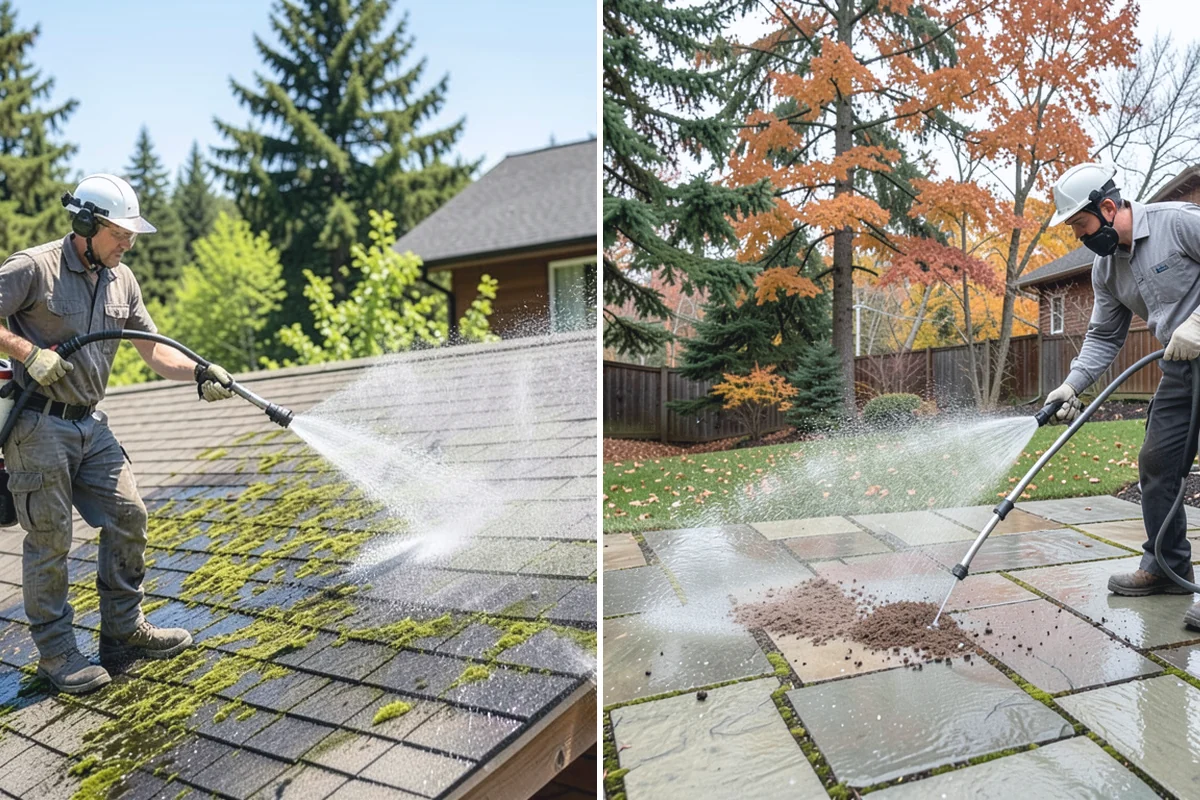 House Mildew Removal in Sumner, Pierce County, WA - Locate the heaviest mildew on shaded elevations
