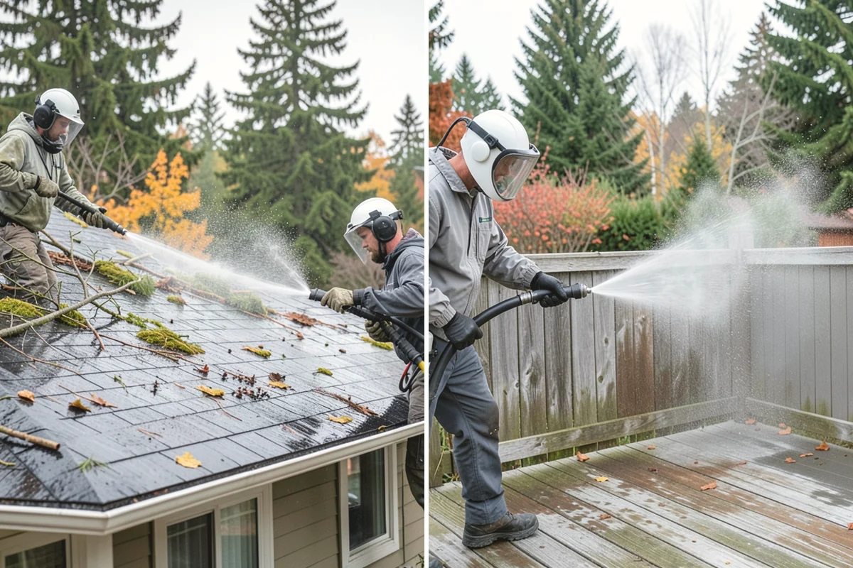 House Mildew Removal in Tacoma, Pierce County, WA - Locate the heaviest mildew on shaded elevations