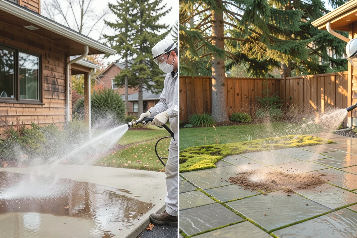 House Mildew Removal in University Place, Pierce County, WA - Locate the heaviest mildew on shaded elevations