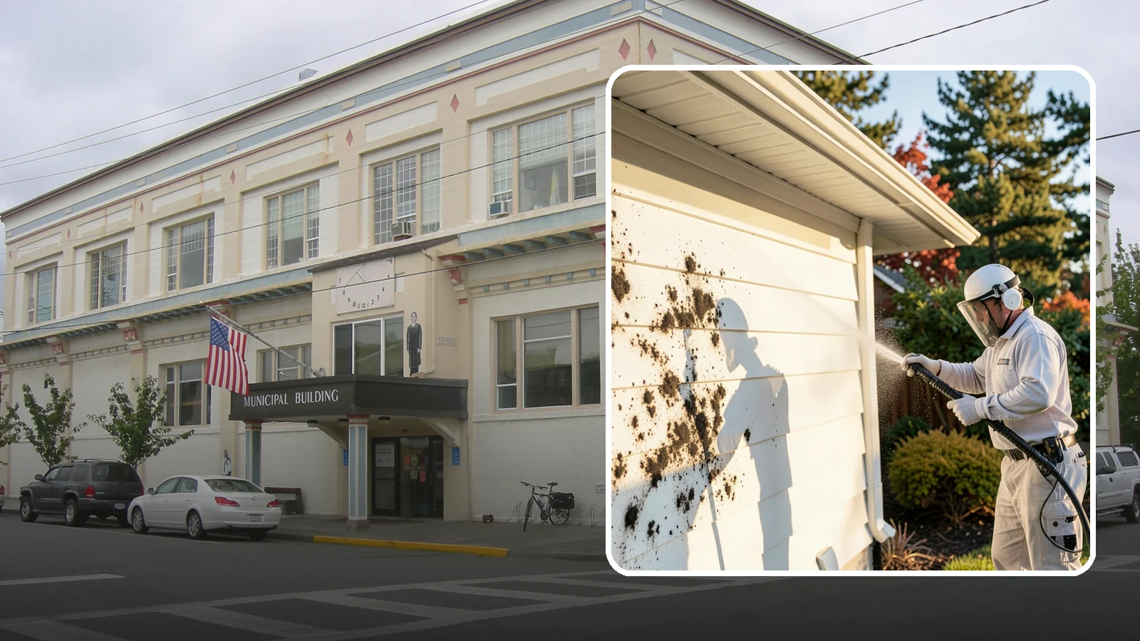 House Mold Removal in Anacortes, Skagit County, WA - House mold removal treats the darker mold colonies that take hold on damp siding in our shaded, consistently wet conditions.