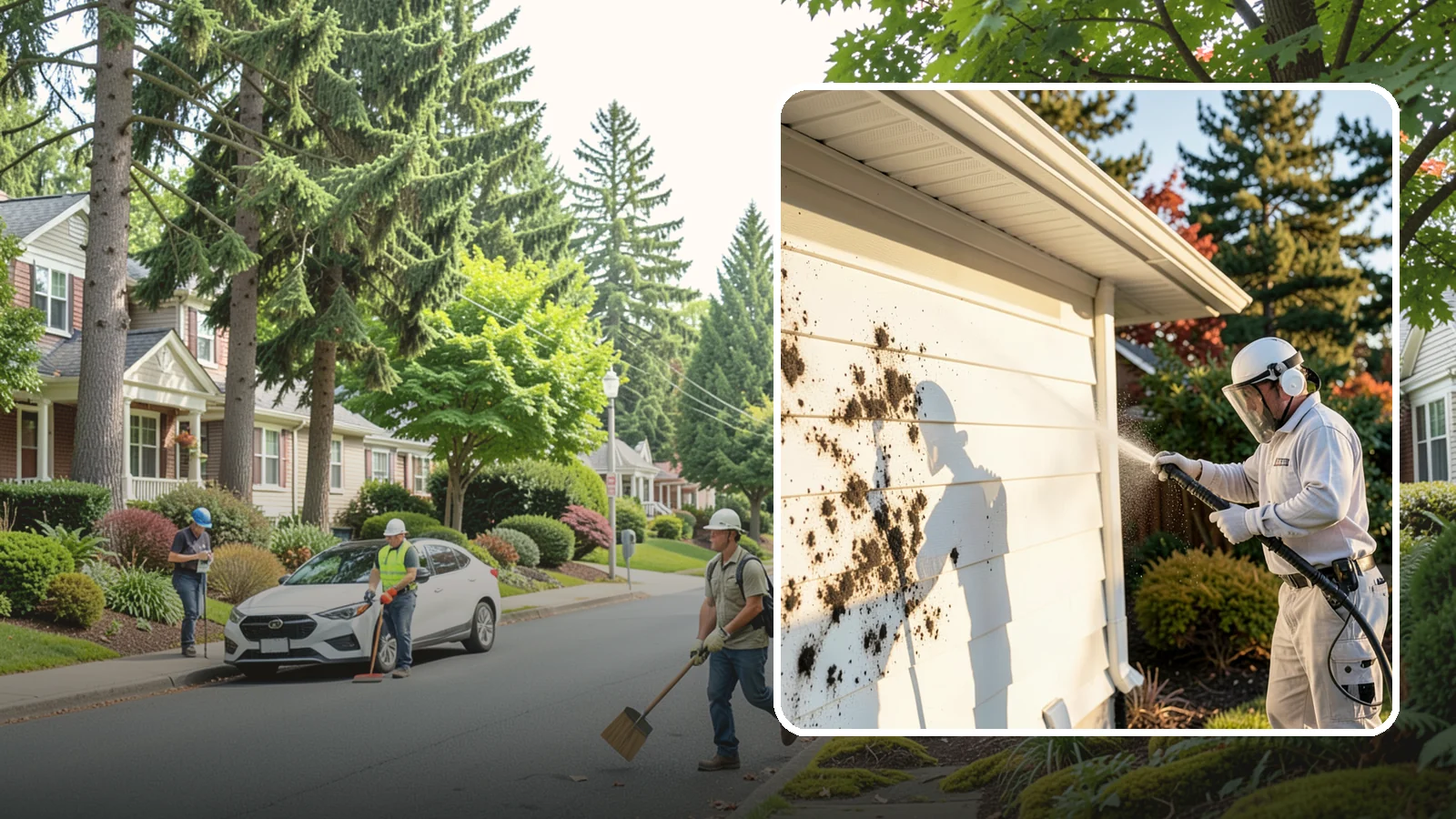 House Mold Removal in Beaux Arts Village, King County, WA - House mold removal treats the darker mold colonies that take hold on damp siding in our shaded, consistently wet conditions.