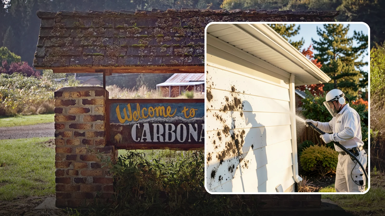 House Mold Removal in Carbonado, Pierce County, WA - House mold removal treats the darker mold colonies that take hold on damp siding in our shaded, consistently wet conditions.
