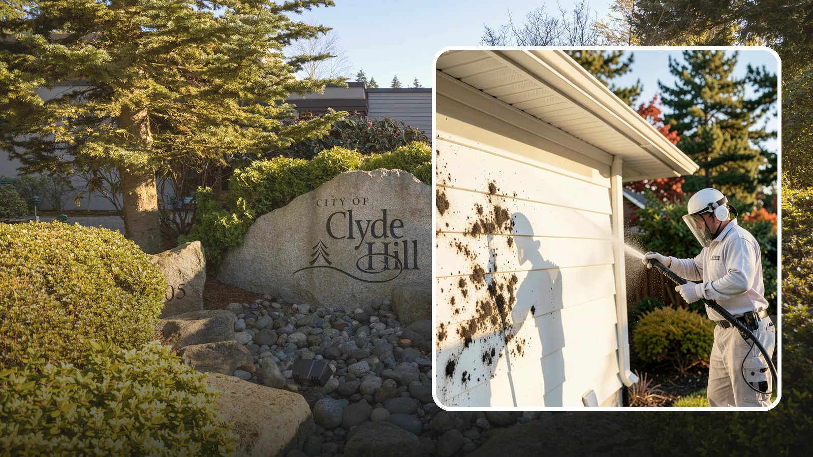 House Mold Removal in Clyde Hill, King County, WA - House mold removal treats the darker mold colonies that take hold on damp siding in our shaded, consistently wet conditions.