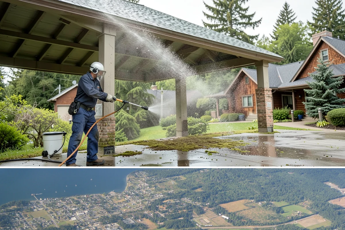 House Mold Removal in Coupeville, Island County, WA - Treat in the dry summer months so the solution can fully neutralize the mold before wet conditions return.