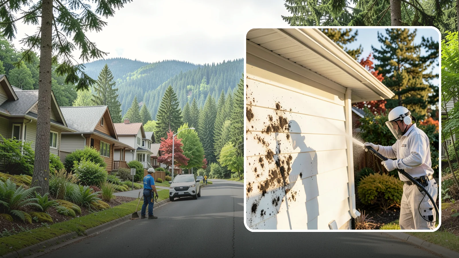 House Mold Removal in Darrington, Snohomish County, WA - House mold removal treats the darker mold colonies that take hold on damp siding in our shaded, consistently wet conditions.