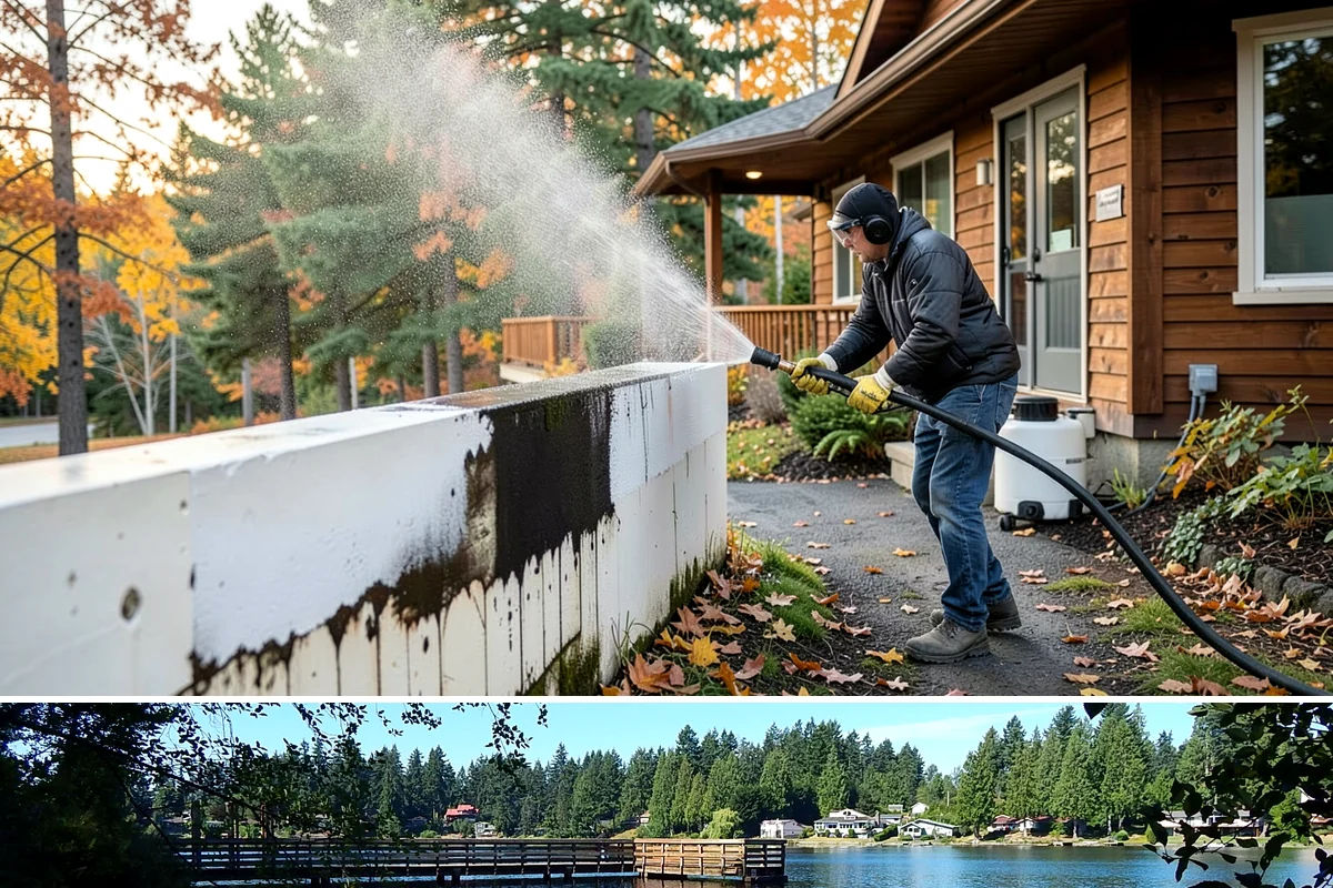 House Mold Removal in Federal Way, King County, WA - Treat in the dry summer months so the solution can fully neutralize the mold before wet conditions return.