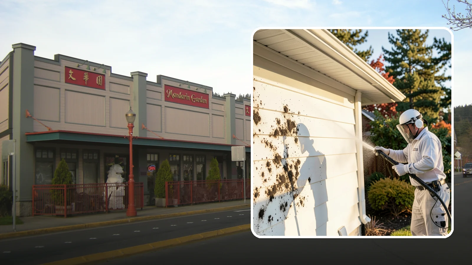 House Mold Removal in Issaquah, King County, WA - House mold removal treats the darker mold colonies that take hold on damp siding in our shaded, consistently wet conditions.