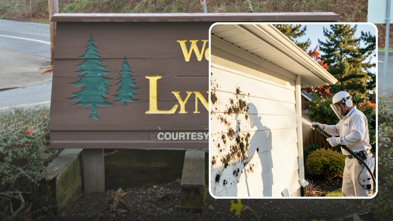 House Mold Removal in Lynnwood, Snohomish County, WA - House mold removal treats the darker mold colonies that take hold on damp siding in our shaded, consistently wet conditions.