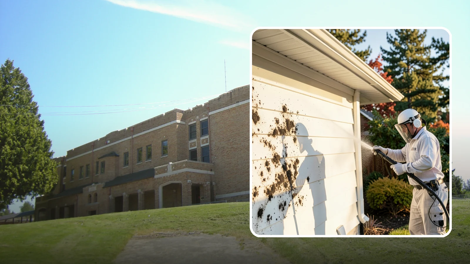 House Mold Removal in Maple Valley, King County, WA - House mold removal treats the darker mold colonies that take hold on damp siding in our shaded, consistently wet conditions.