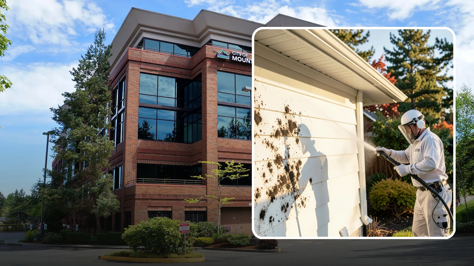 House Mold Removal in Mountlake Terrace, Snohomish County, WA - House mold removal treats the darker mold colonies that take hold on damp siding in our shaded, consistently wet conditions.