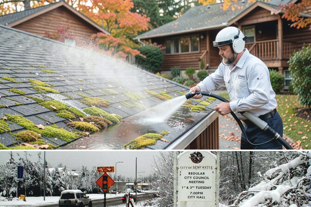 House Mold Removal in Newcastle, King County, WA - Treat in the dry summer months so the solution can fully neutralize the mold before wet conditions return.