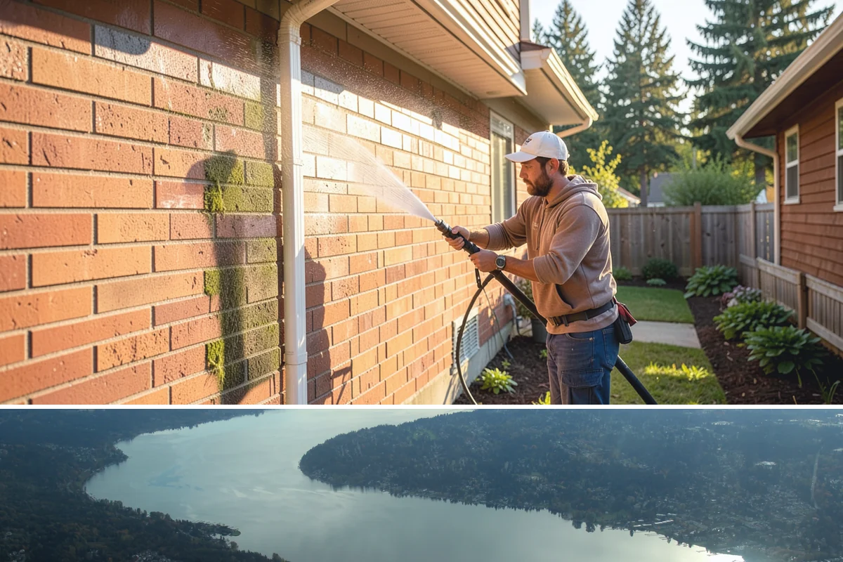 House Mold Removal in Sammamish, King County, WA - Treat in the dry summer months so the solution can fully neutralize the mold before wet conditions return.