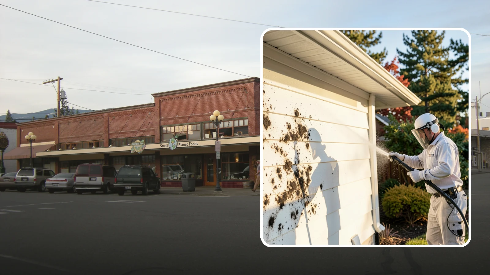 House Mold Removal in Sedro-Woolley, Skagit County, WA - House mold removal treats the darker mold colonies that take hold on damp siding in our shaded, consistently wet conditions.