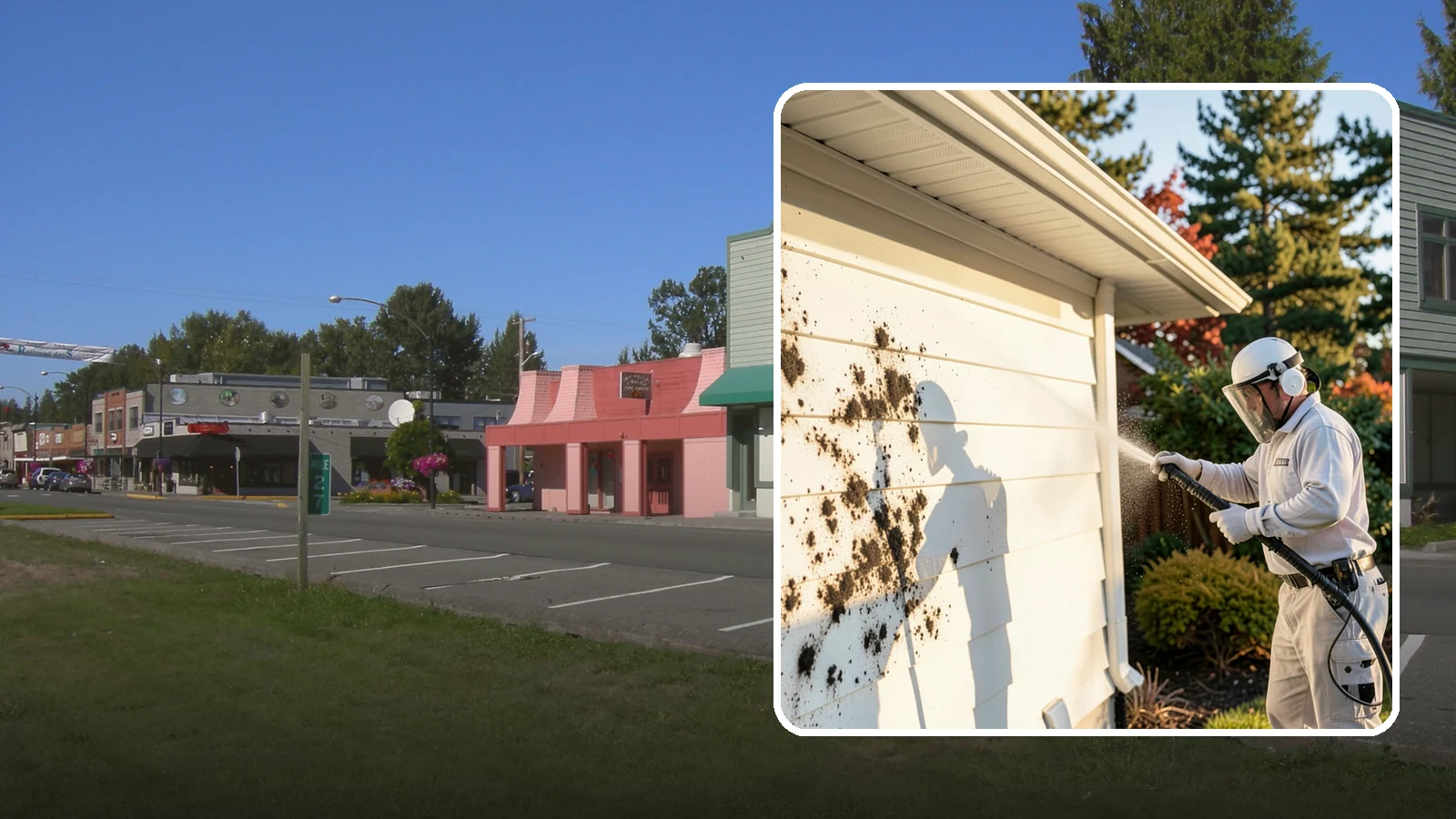 House Mold Removal in Snoqualmie, King County, WA - House mold removal treats the darker mold colonies that take hold on damp siding in our shaded, consistently wet conditions.