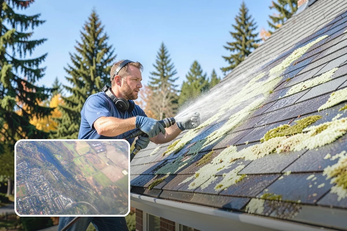 House Wash & Roof Cleaning Package in Algona, King County, WA - Addresses the two fastest-greening surfaces in one trip