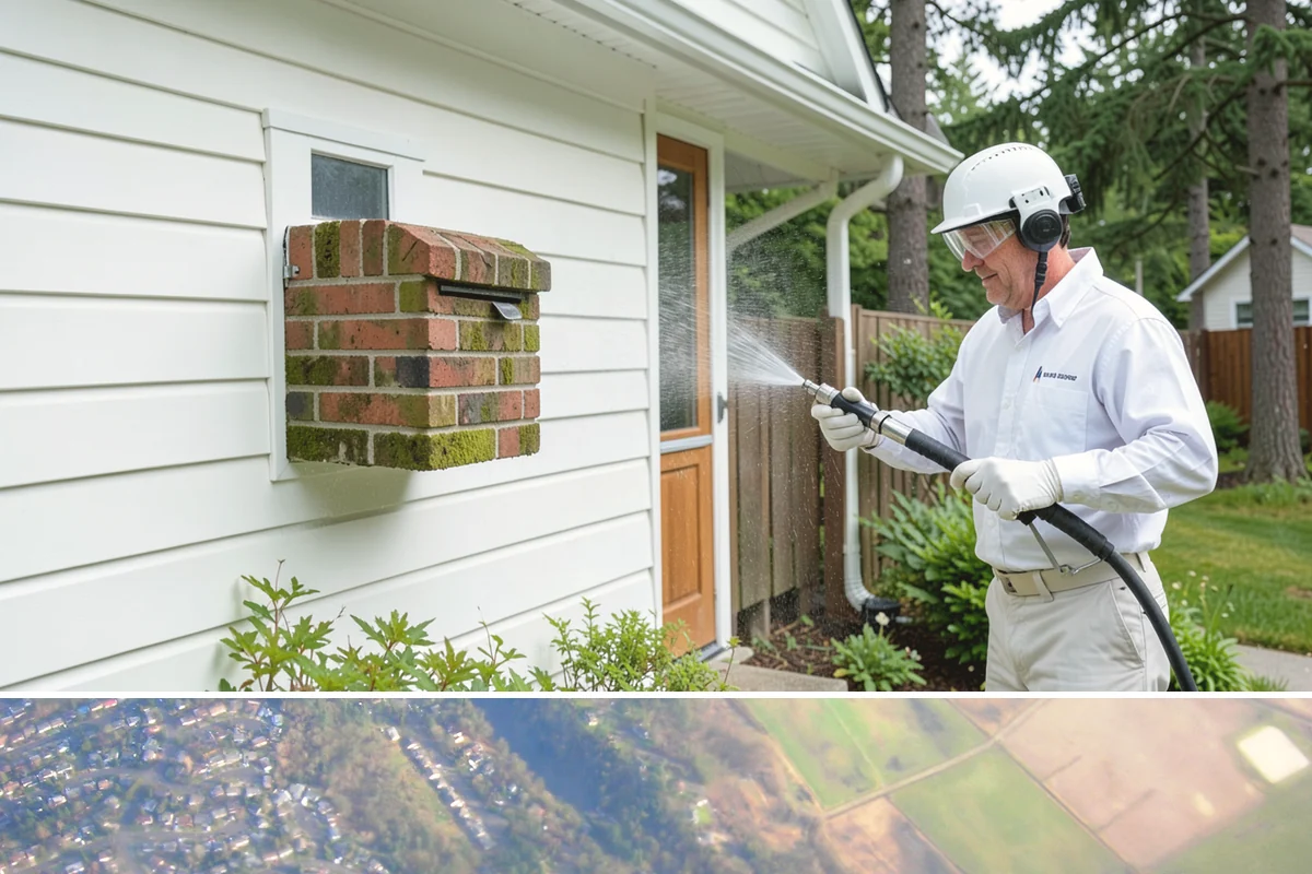 House Wash & Roof Cleaning Package in Algona, King County, WA - Book this package in late spring or summer when a stretch of dry days lets both surfaces cure clean.